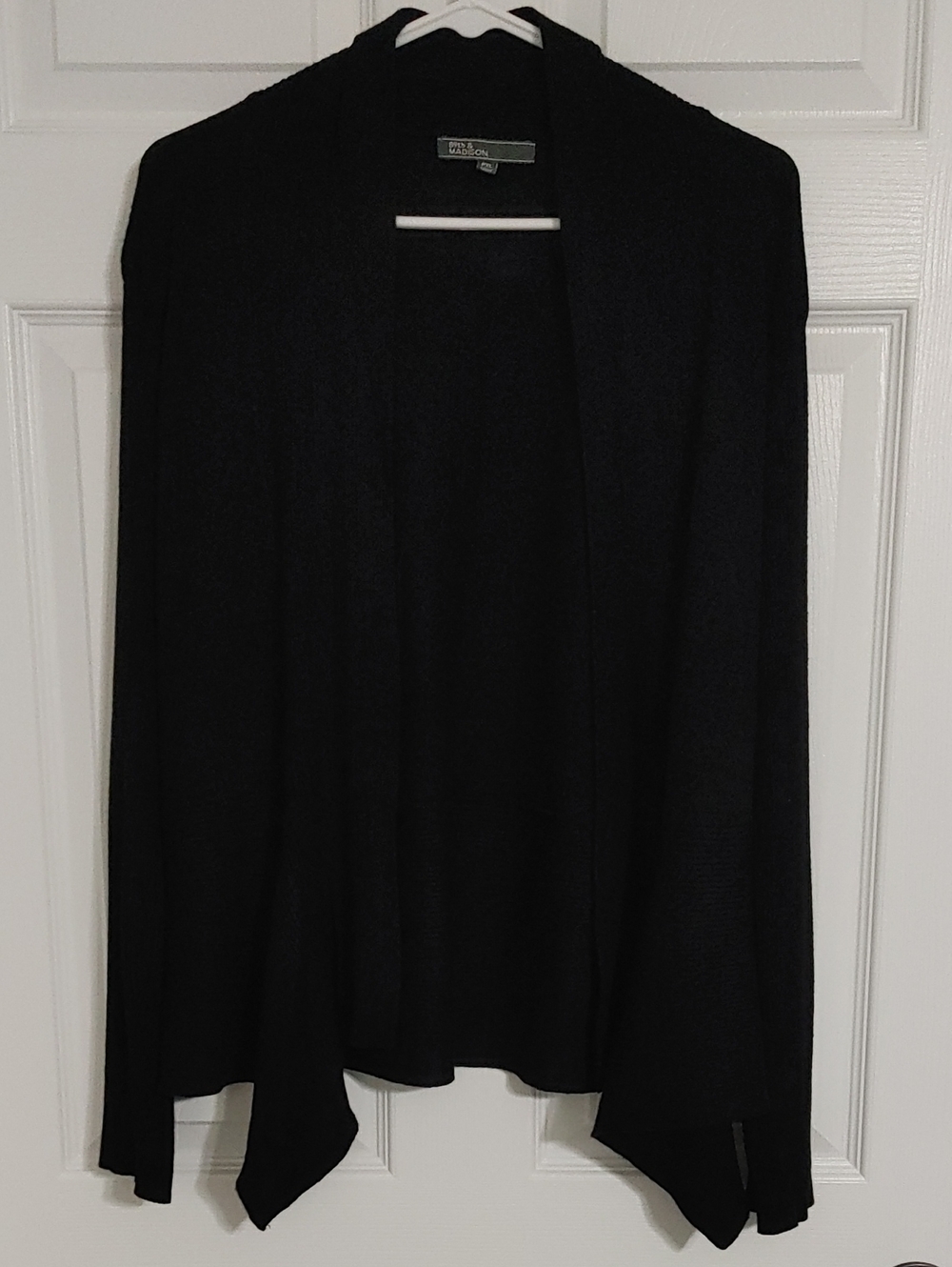 89th & Madison Black Open-Front Women's Cardigan Sweater Size PXL